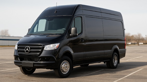 Exterior of Charter Bus Company Portland's 14 Passenger Sprinter Limousine in Portland