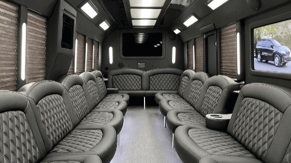 Interior of Charter Bus Company Beaverton's 20 Passenger Party Bus in Beaverton