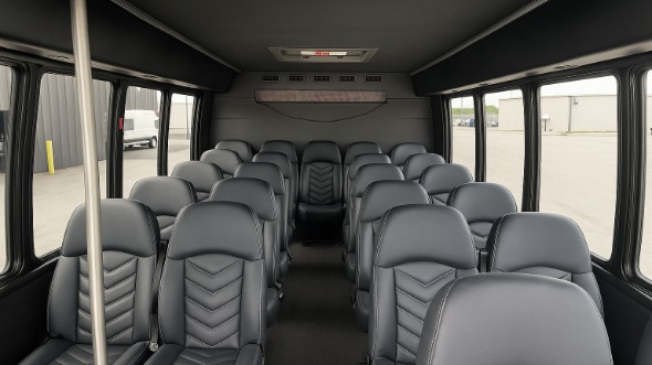 Interior of Charter Bus Company Gresham's 25 Passenger Minibus in Gresham