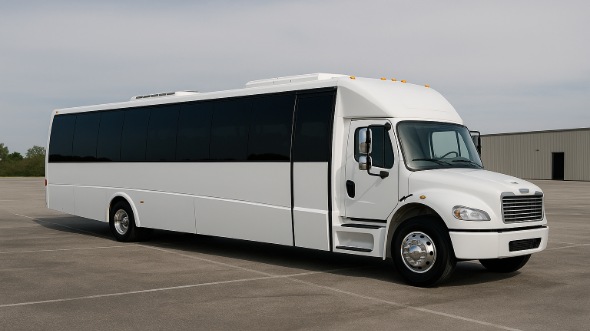Exterior of Charter Bus Company Corvallis's 28 Passenger Party Bus in Corvallis