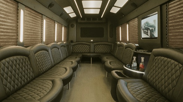 28 passenger party bus interior