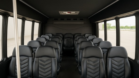 Interior of Charter Bus Company Gresham's 30 Passenger Minibus in Gresham