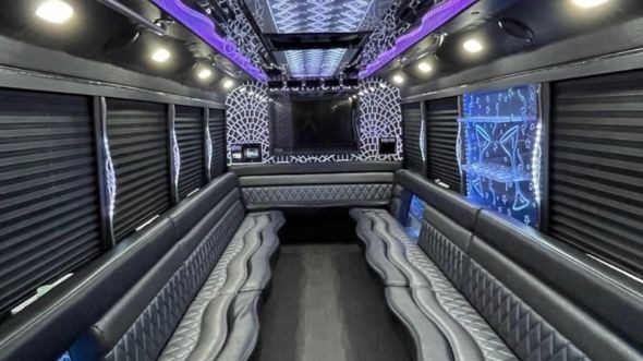 Interior of Gresham Party Bus Company's 30 Passenger Party Bus in Gresham