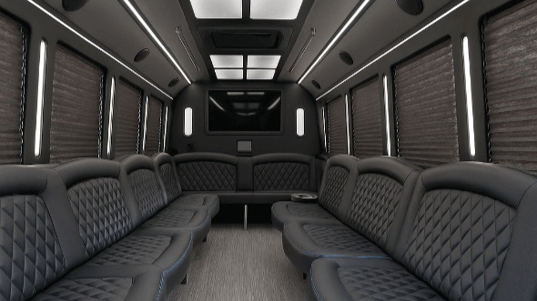 Interior of Charter Bus Company Tigard's 30 Passenger Party Bus in Tigard