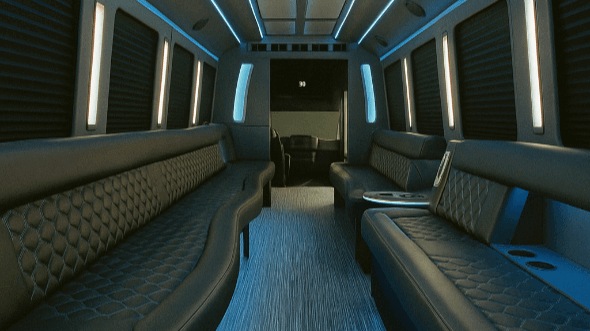 Interior of Charter Bus Company Albany's 40 Passenger Party Bus in Albany
