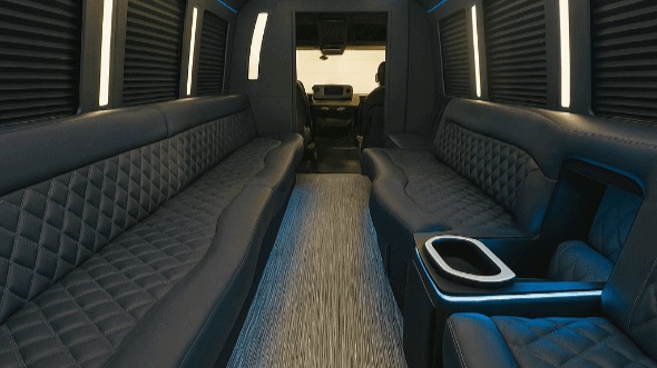 Interior of Charter Bus Company Beaverton's 50 Passenger Party Bus in Beaverton