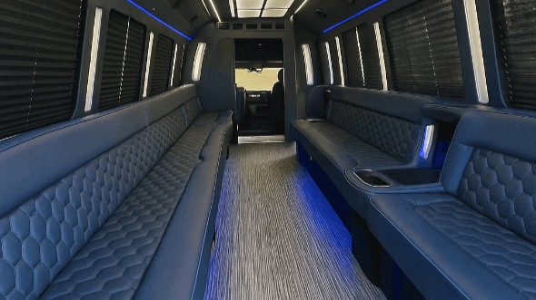 Interior of Charter Bus Company Hillsboro's 50 Passenger Party Bus in Hillsboro