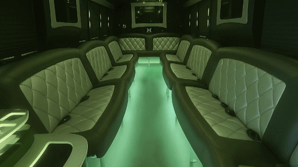 Interior of Charter Bus Company Springfield's 50 Passenger Party Bus in Springfield