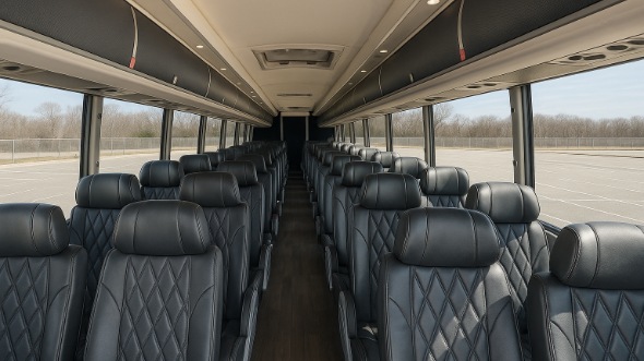 Interior of Charter Bus Company Gresham's 54 Passenger Charter Bus in Gresham