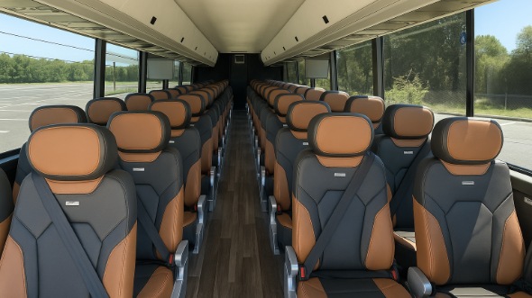 Interior of Charter Bus Company Gresham's 55 Passenger Charter Bus in Gresham