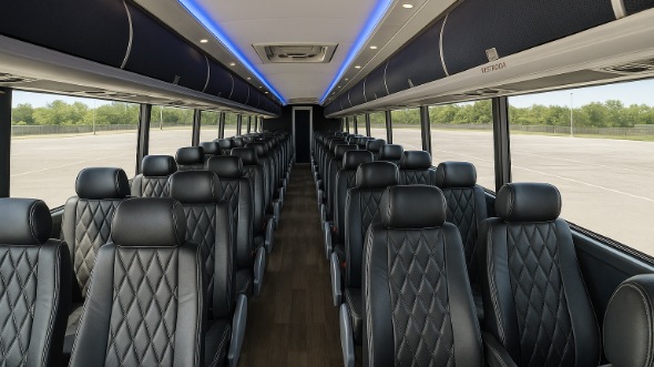 Interior of Charter Bus Company Gresham's 56 Passenger Charter Bus in Gresham